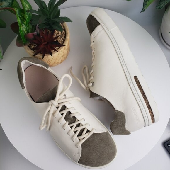 Birkenstock Bend Low Decon Pop Nubuck Leather Suede Taupe Eggshell NWOT sz 8 - Picture 3 of 13